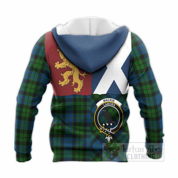 MacKie (McKie) Crest Tartan Knitted Hoodie with Lion Rampant Saltire Style