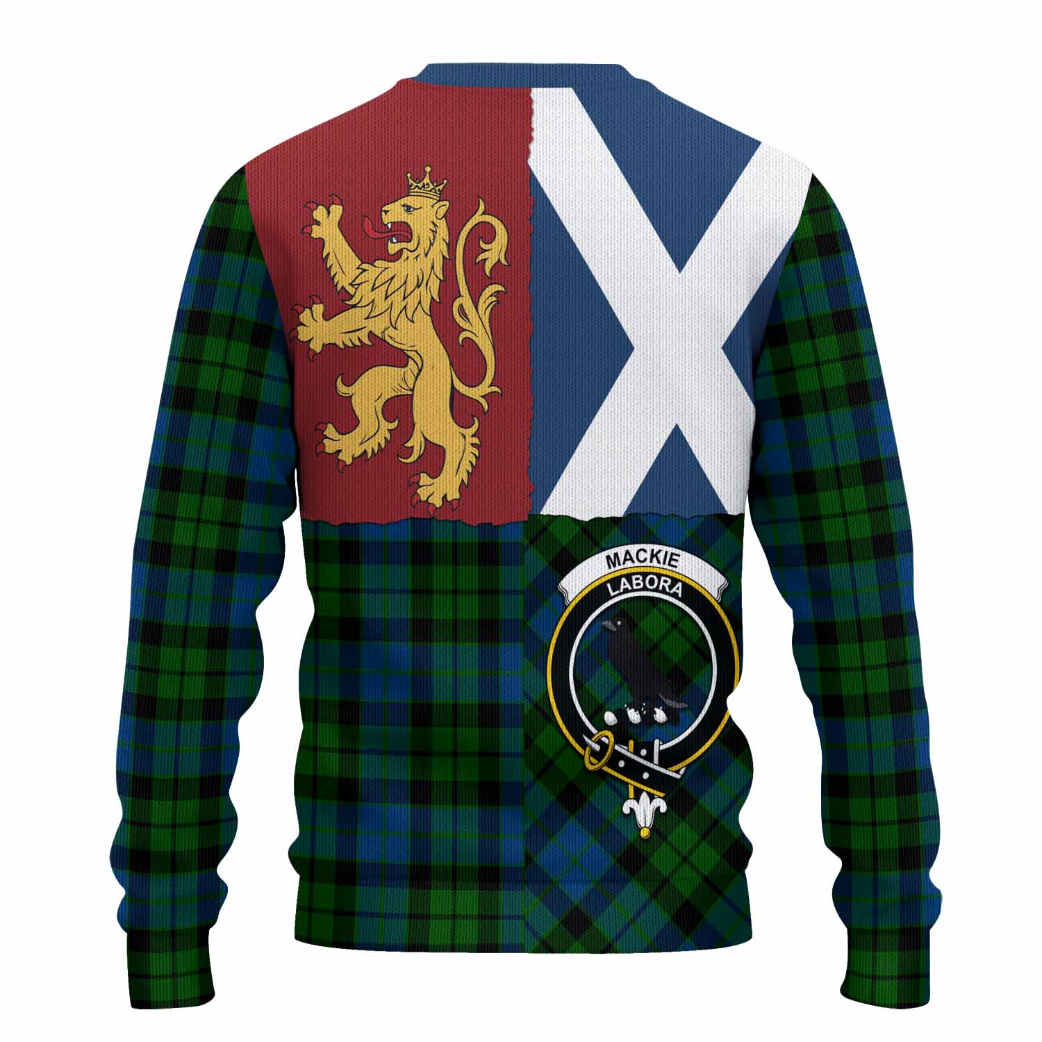 MacKie (McKie) Crest Tartan Knitted Sweater with Lion Rampant Saltire Style