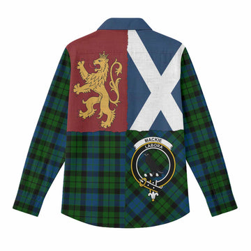MacKie (McKie) Crest Tartan Women Casual Shirt with Lion Rampant Saltire Style