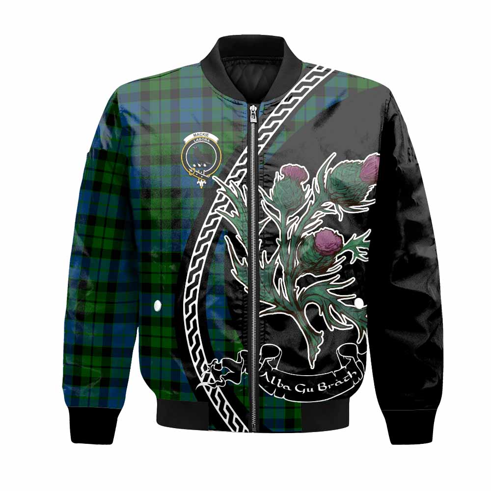 MacKie (McKie) Family Crest Tartan Bomber Jacket Alba Thistle Inspired - Tartan Vibes Clothing