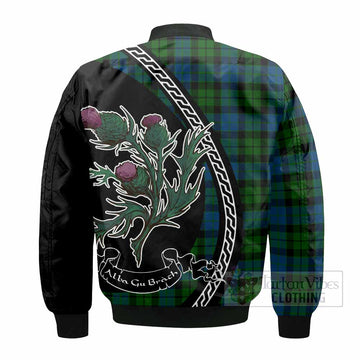 MacKie (McKie) Family Crest Tartan Bomber Jacket Alba Thistle Inspired