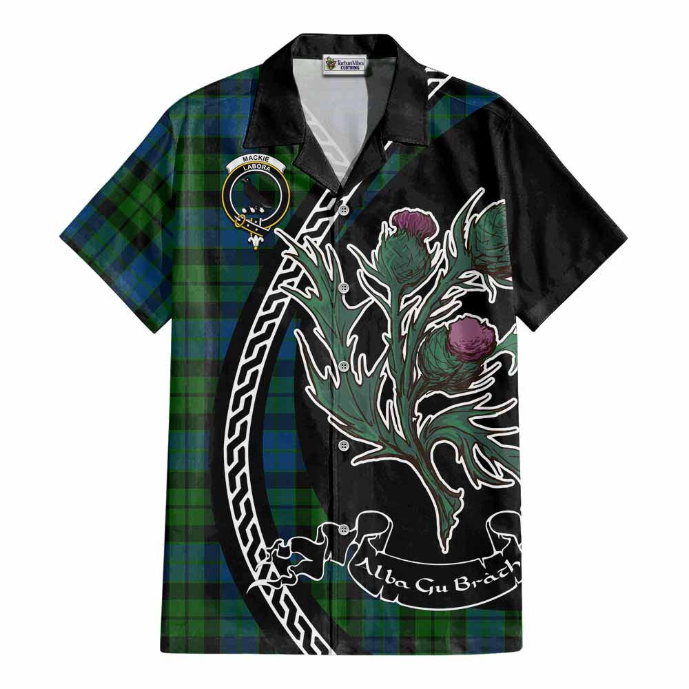 MacKie (McKie) Family Crest Tartan Cotton Hawaiian Shirt Alba Thistle Inspired - Tartan Vibes Clothing