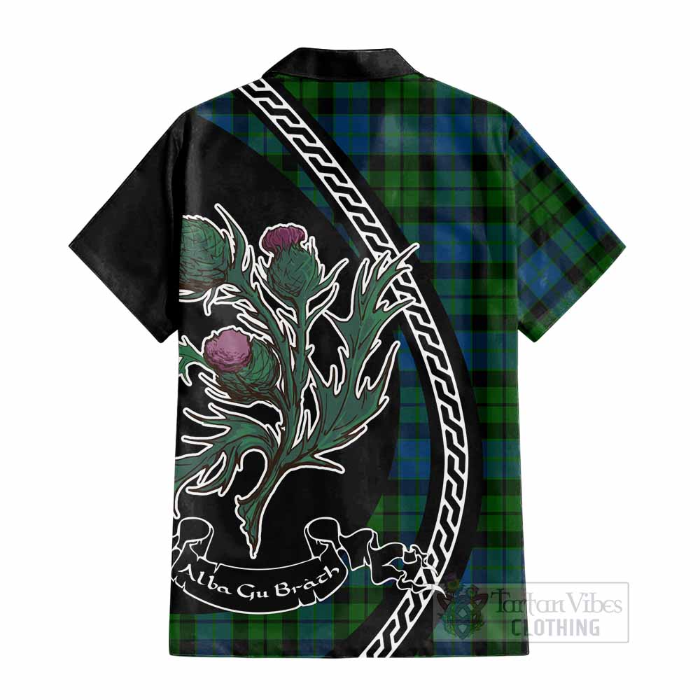 MacKie (McKie) Family Crest Tartan Cotton Hawaiian Shirt Alba Thistle Inspired - Tartan Vibes Clothing