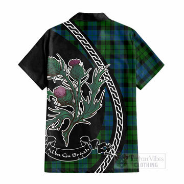 MacKie (McKie) Family Crest Tartan Cotton Hawaiian Shirt Alba Thistle Inspired