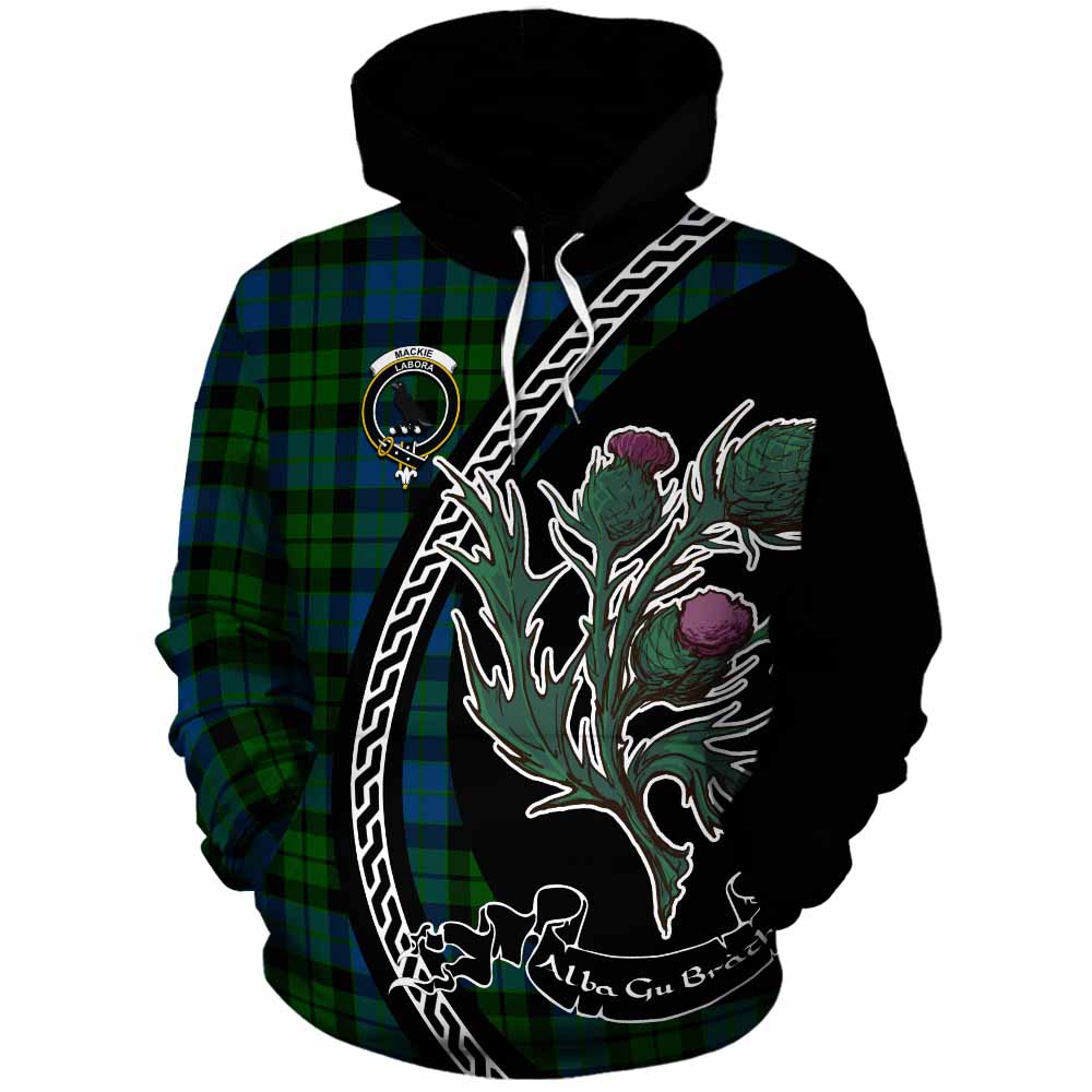 MacKie (McKie) Family Crest Tartan Cotton Hoodie Alba Thistle Inspired - Tartan Vibes Clothing
