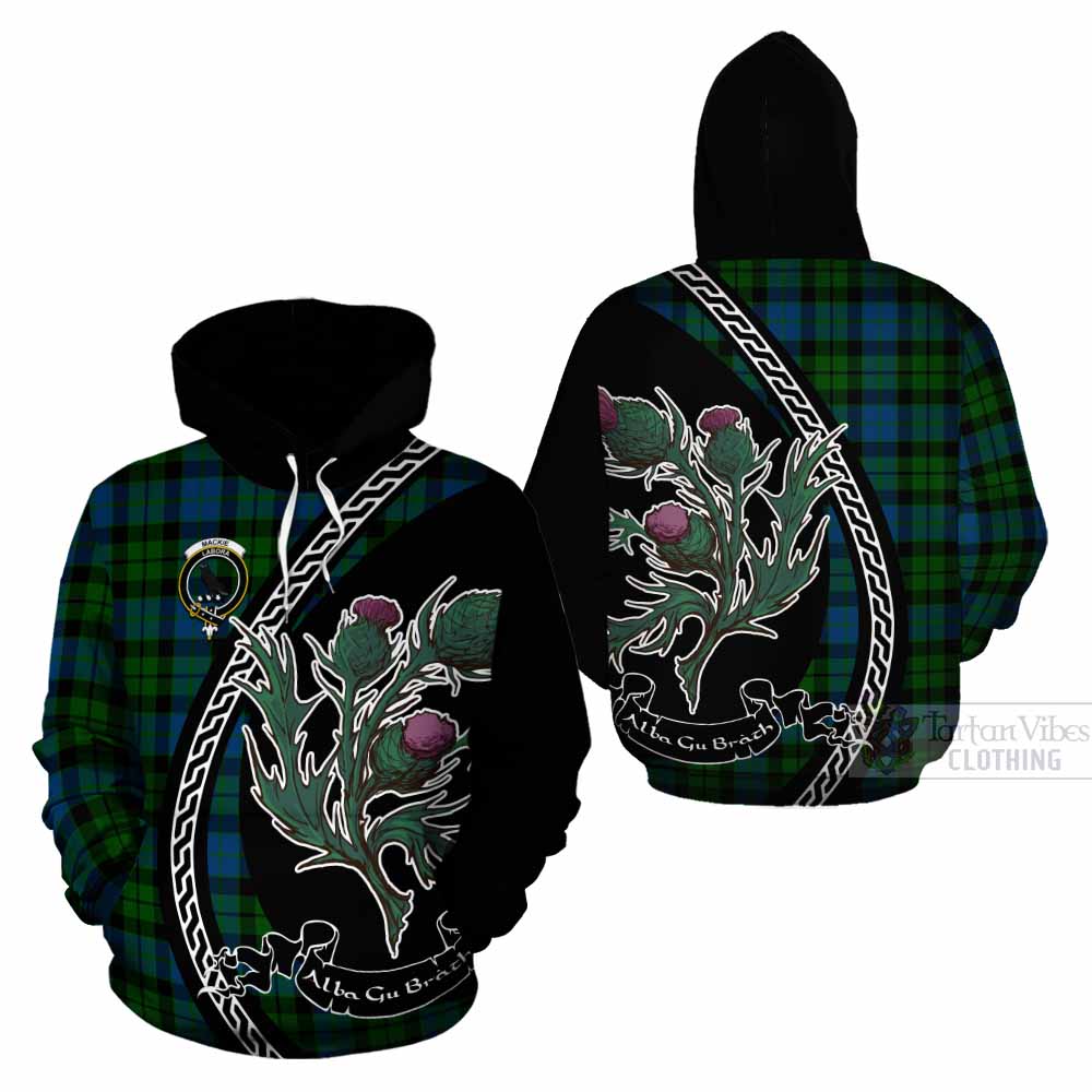 MacKie (McKie) Family Crest Tartan Cotton Hoodie Alba Thistle Inspired - Tartan Vibes Clothing
