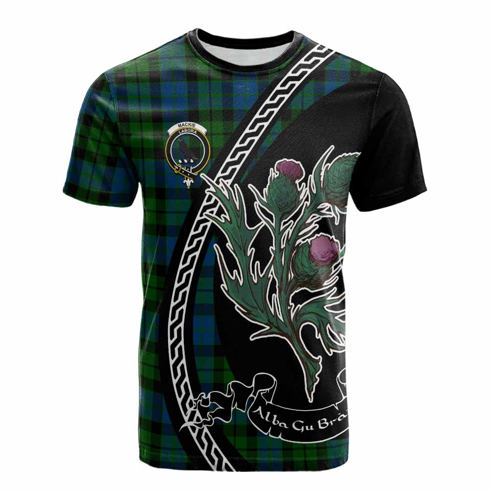 MacKie (McKie) Family Crest Tartan Cotton T-shirt Alba Thistle Inspired - Tartan Vibes Clothing