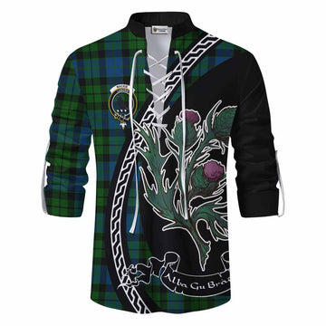 MacKie (McKie) Family Crest Tartan Ghillie Shirt Alba Thistle Inspired