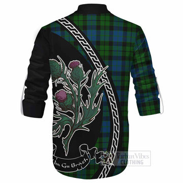MacKie (McKie) Family Crest Tartan Ghillie Shirt Alba Thistle Inspired