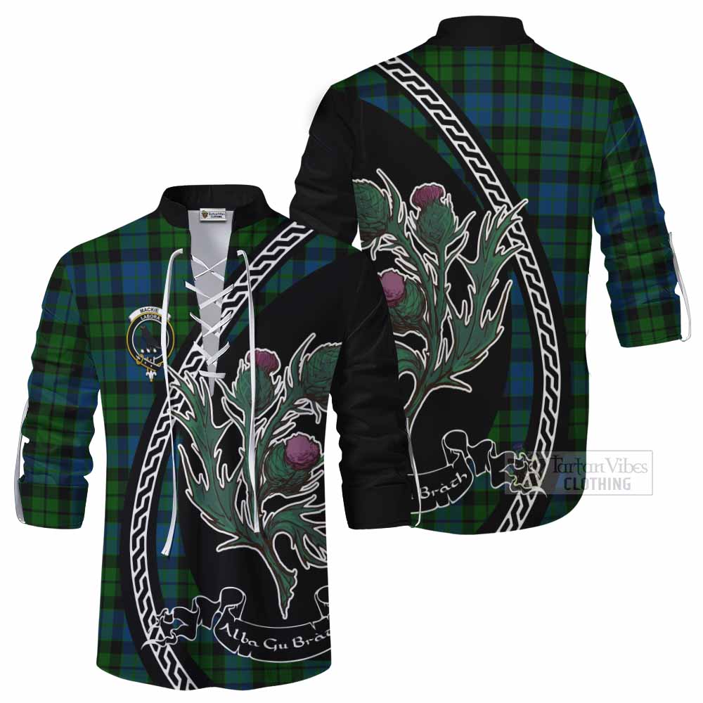 MacKie (McKie) Family Crest Tartan Ghillie Shirt Alba Thistle Inspired - Tartan Vibes Clothing