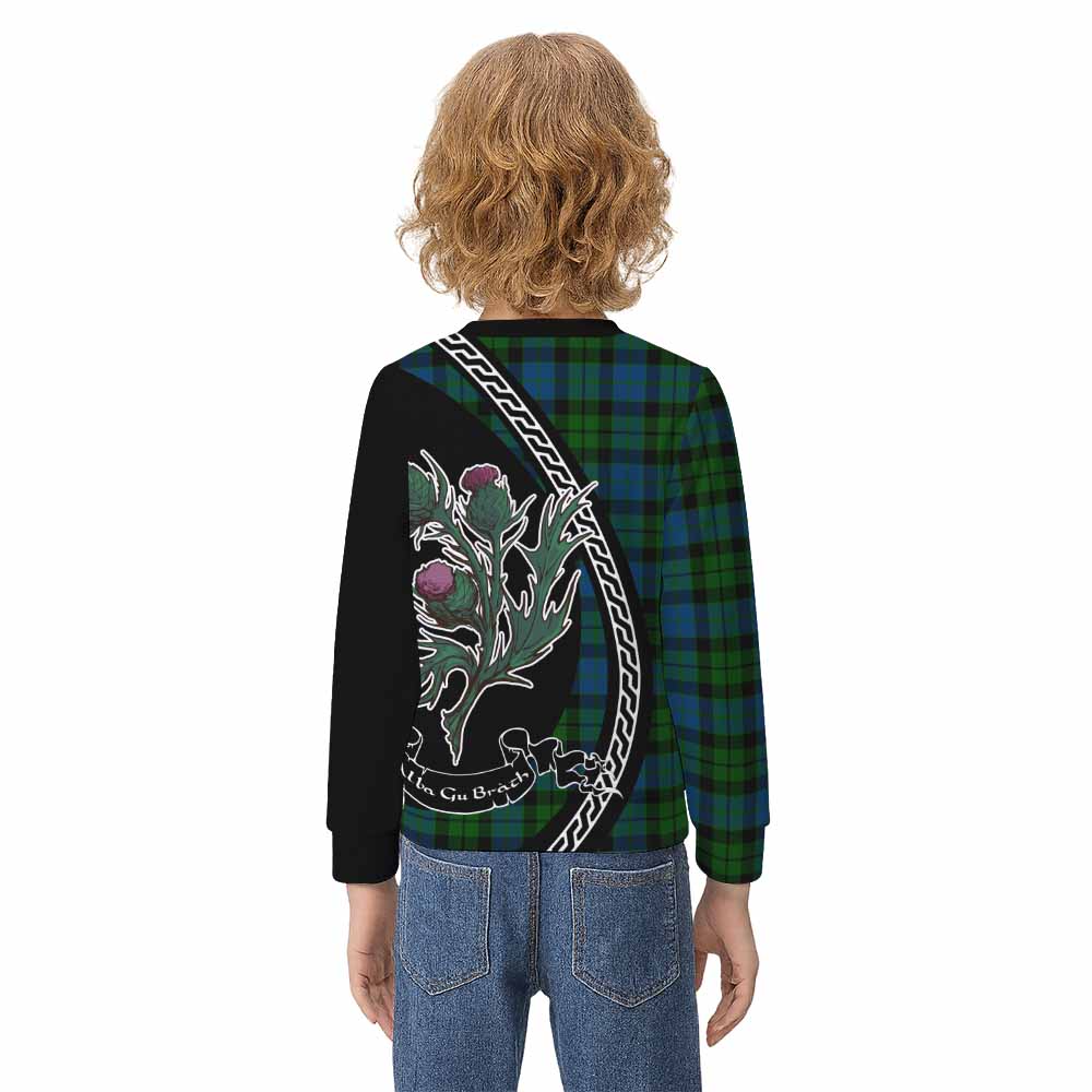 MacKie (McKie) Family Crest Tartan Kid Knitted Sweatshirt Alba Thistle Inspired - Tartan Vibes Clothing