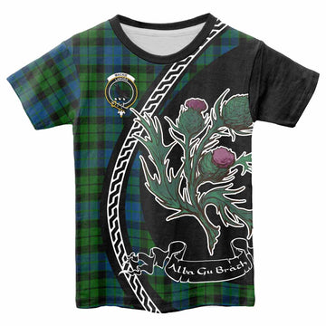 MacKie (McKie) Family Crest Tartan Kid T-shirt Alba Thistle Inspired - Tartan Vibes Clothing
