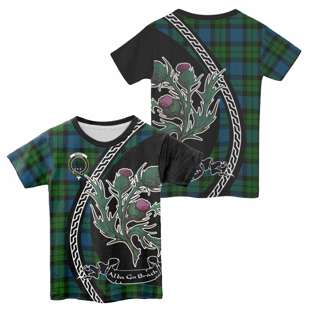 MacKie (McKie) Family Crest Tartan Kid T-shirt Alba Thistle Inspired - Tartan Vibes Clothing