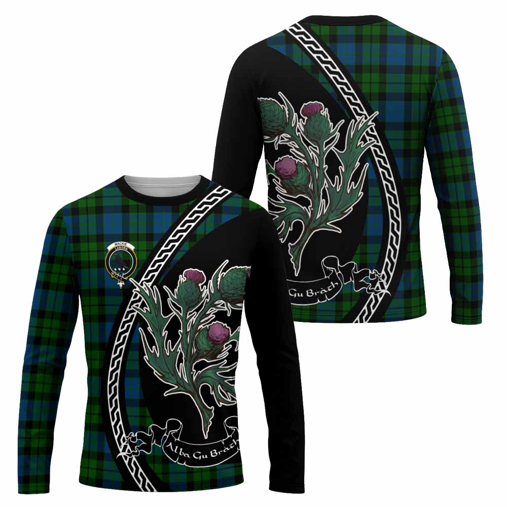 MacKie (McKie) Family Crest Tartan Long Sleeve T-Shirt Alba Thistle Inspired - Tartan Vibes Clothing