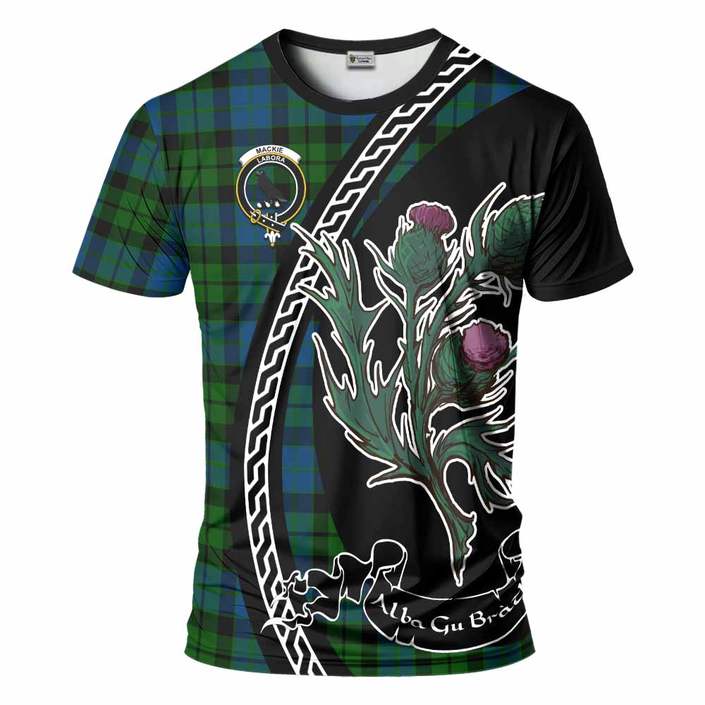 MacKie (McKie) Family Crest Tartan T-Shirt Alba Thistle Inspired - Tartan Vibes Clothing