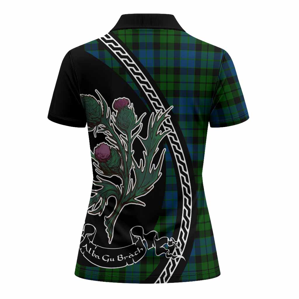 MacKie (McKie) Family Crest Tartan Women Polo Shirt Alba Thistle Inspired - Tartan Vibes Clothing
