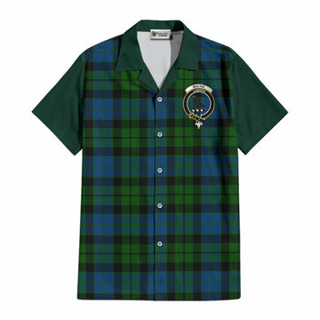 MacKie (McKie) Tartan Accent Cotton Hawaiian Shirt with Family Crest