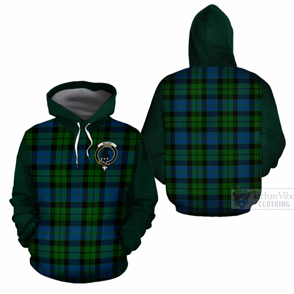 MacKie (McKie) Tartan Accent Cotton Hoodie with Family Crest