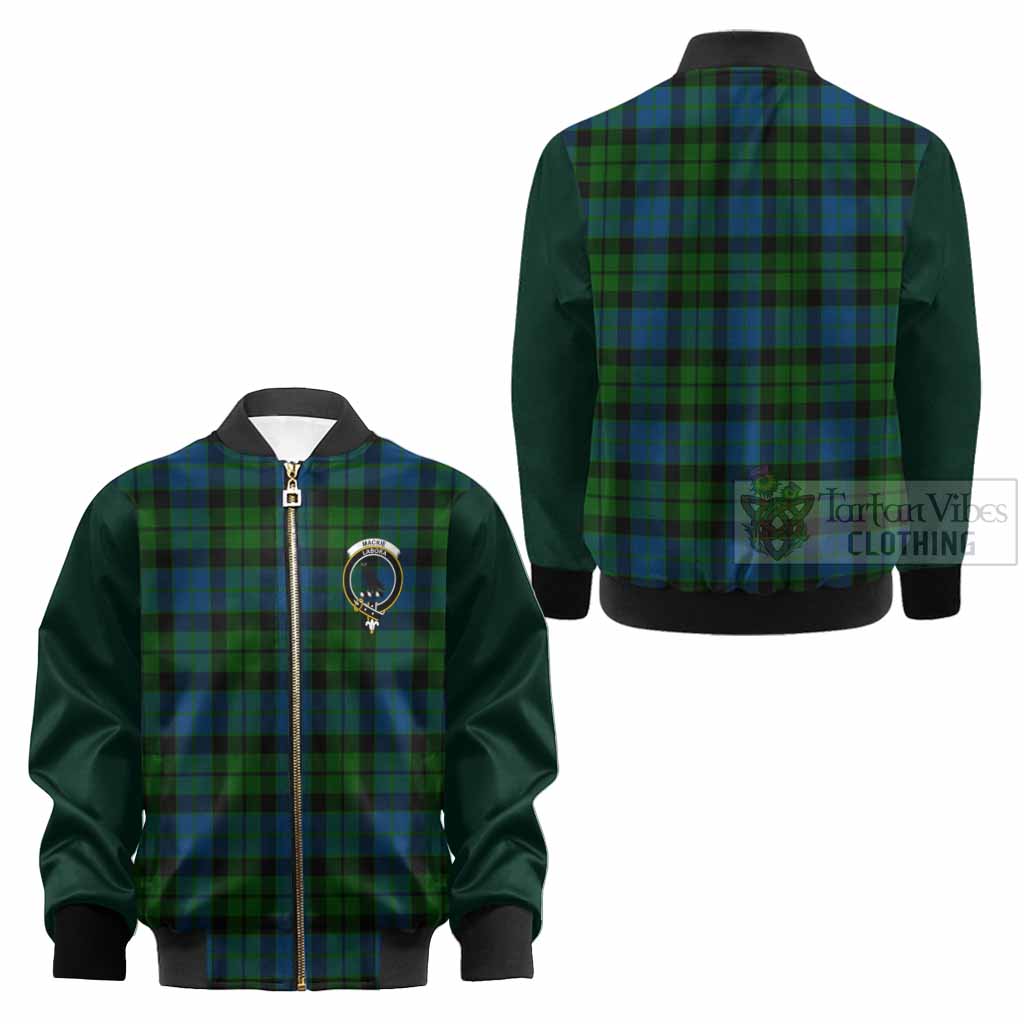 MacKie (McKie) Tartan Accent Kid Bomber Jacket with Family Crest