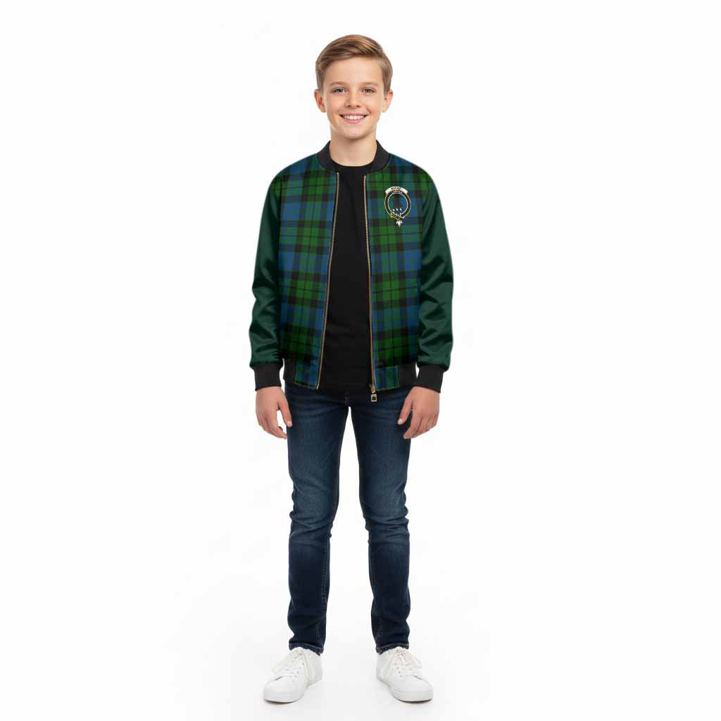 MacKie (McKie) Tartan Accent Kid Bomber Jacket with Family Crest