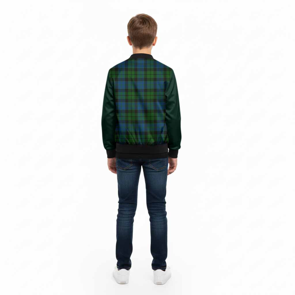 MacKie (McKie) Tartan Accent Kid Bomber Jacket with Family Crest