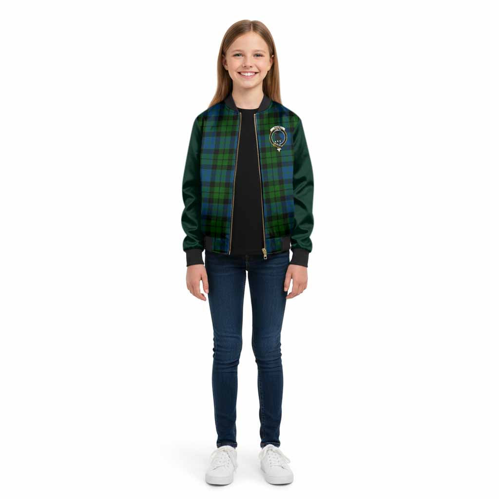 MacKie (McKie) Tartan Accent Kid Bomber Jacket with Family Crest