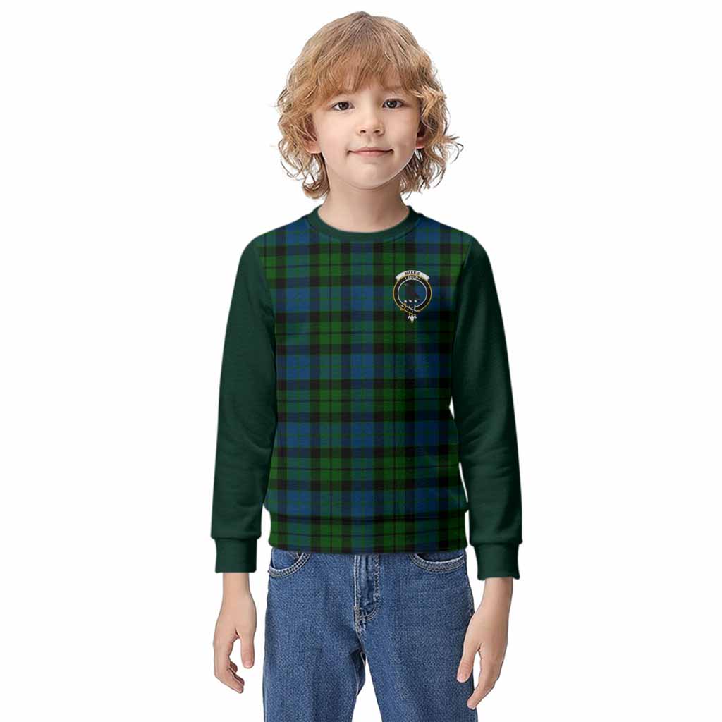 MacKie (McKie) Tartan Accent Kid Knitted Sweatshirt with Family Crest