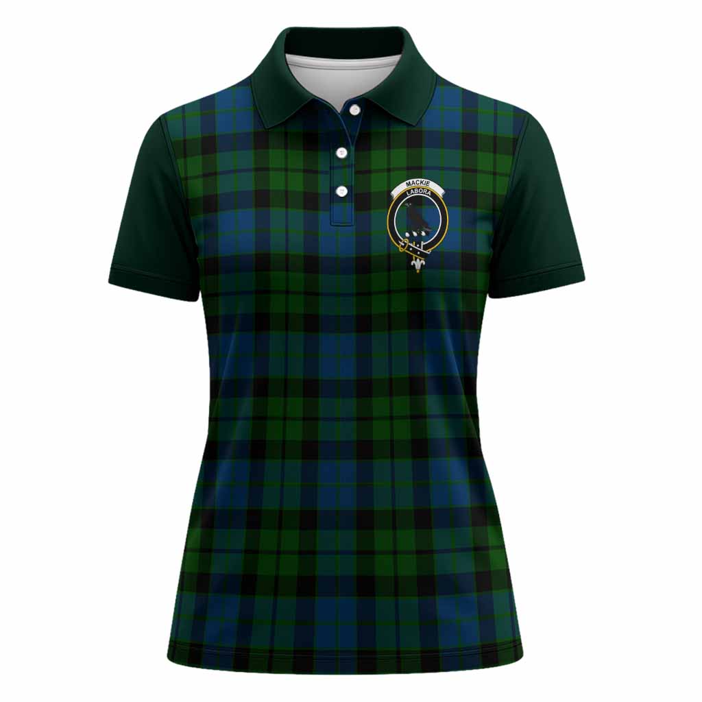 MacKie (McKie) Tartan Accent Women Polo Shirt with Family Crest