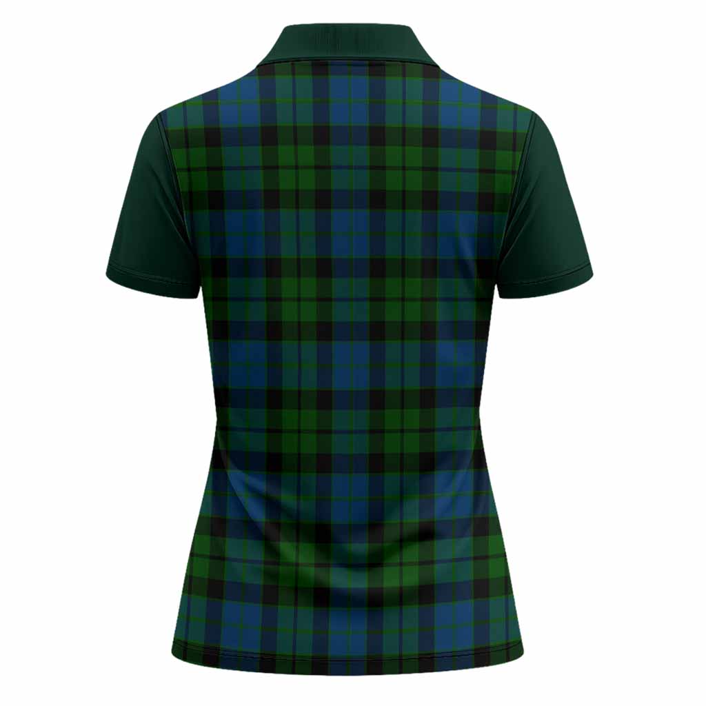 MacKie (McKie) Tartan Accent Women Polo Shirt with Family Crest