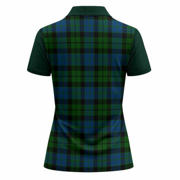 MacKie (McKie) Tartan Accent Women Polo Shirt with Family Crest