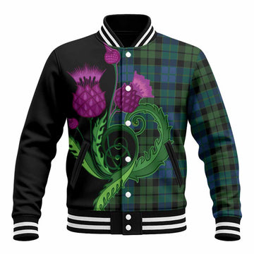 MacKie (McKie) Tartan Baseball Jacket Traditional Scottish Thistle