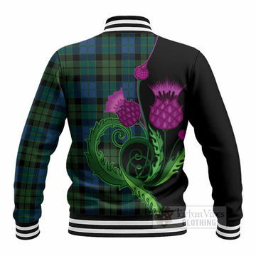 MacKie (McKie) Tartan Baseball Jacket Traditional Scottish Thistle