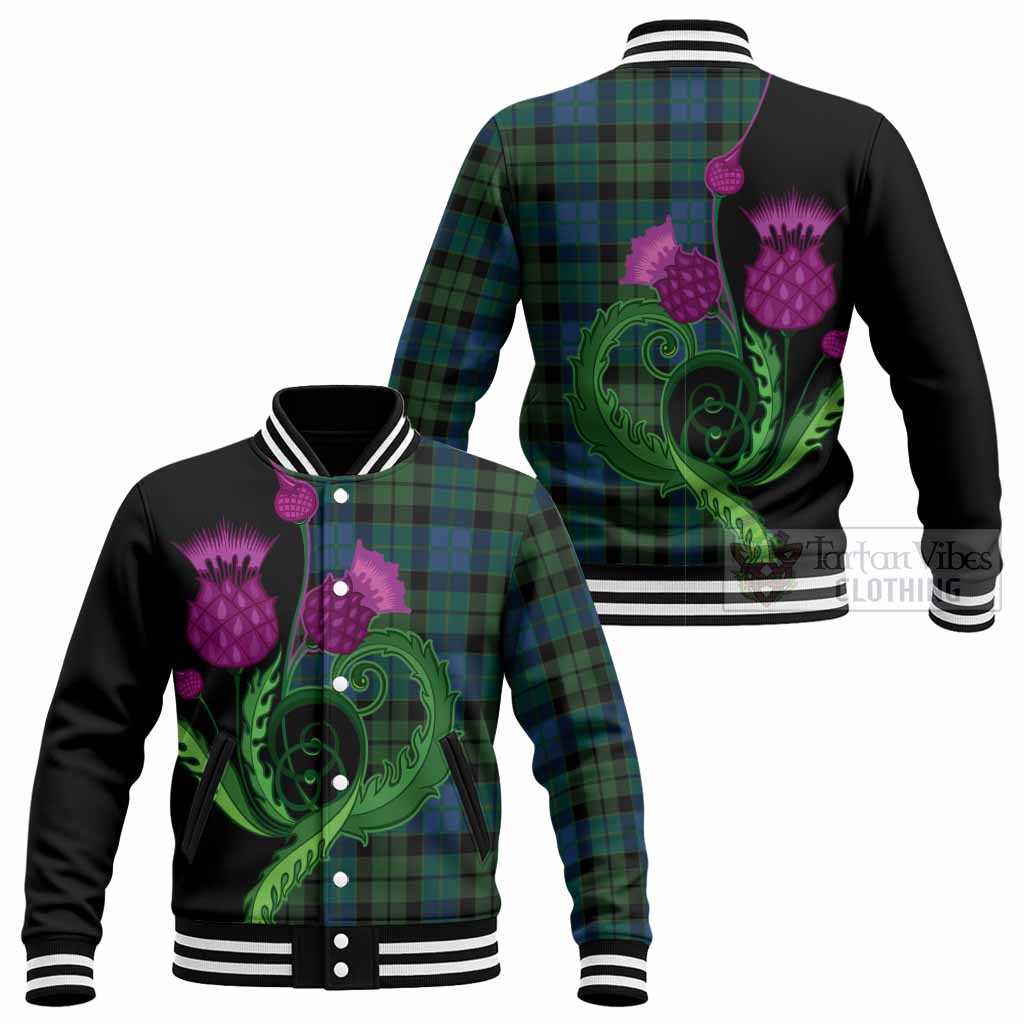 MacKie (McKie) Tartan Baseball Jacket Traditional Scottish Thistle