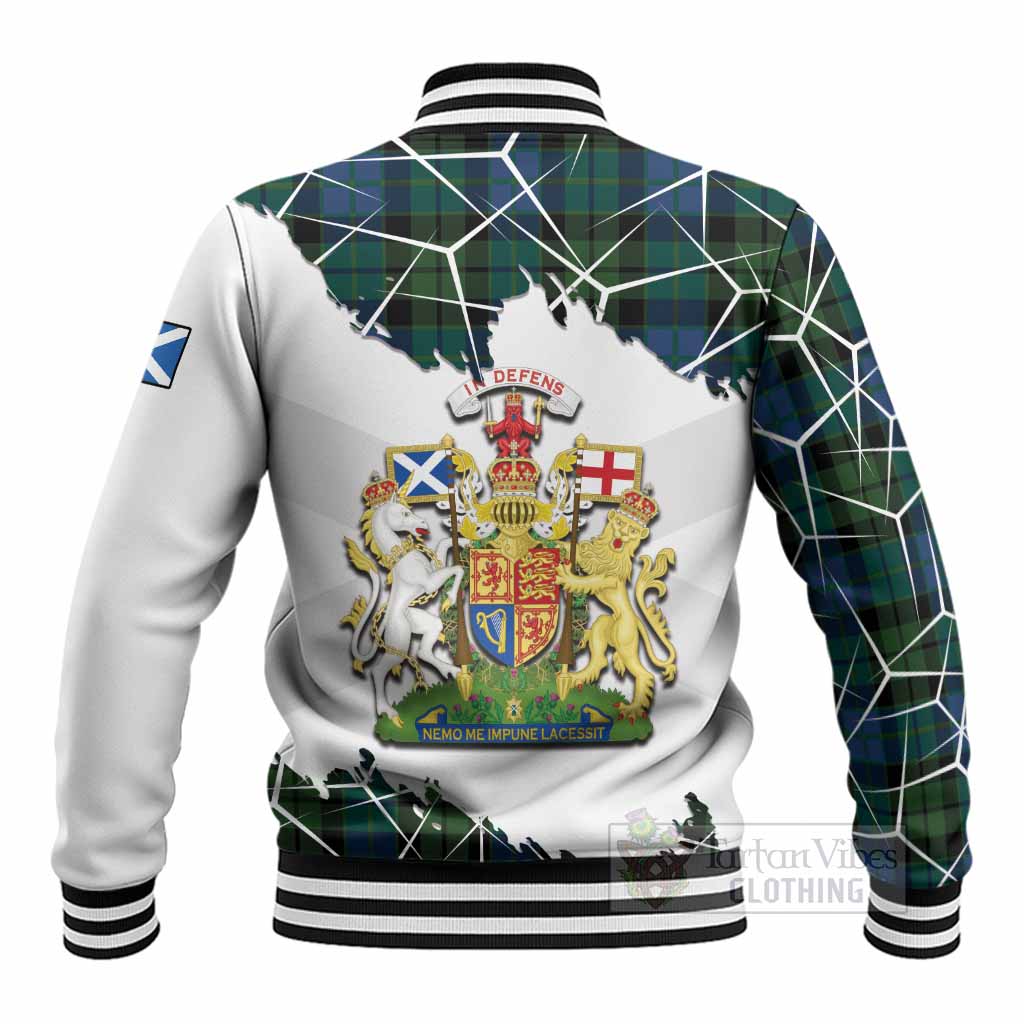 MacKie (McKie) Tartan Baseball Jacket with Family Crest and Lion Rampant Grunge Style