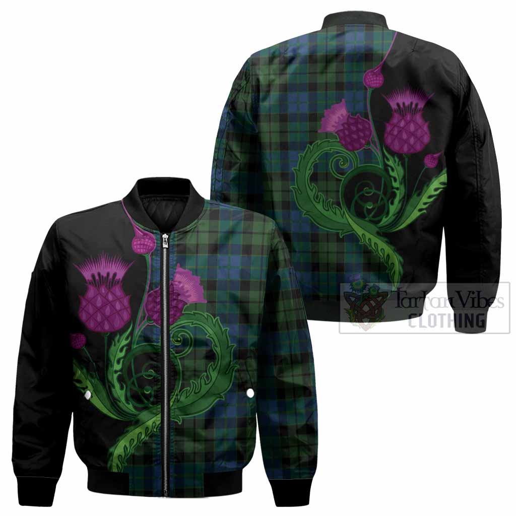 MacKie (McKie) Tartan Bomber Jacket Traditional Scottish Thistle