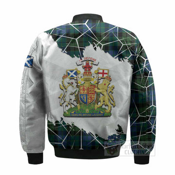 MacKie (McKie) Tartan Bomber Jacket with Family Crest and Lion Rampant Grunge Style