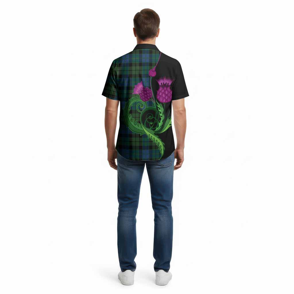 MacKie (McKie) Tartan Cotton Hawaiian Shirt Traditional Scottish Thistle