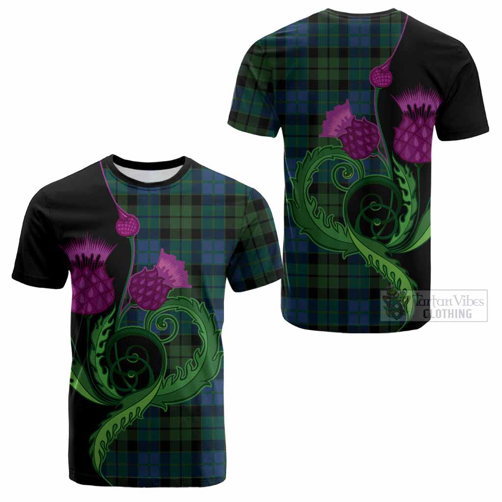 MacKie (McKie) Tartan Cotton T-shirt Traditional Scottish Thistle
