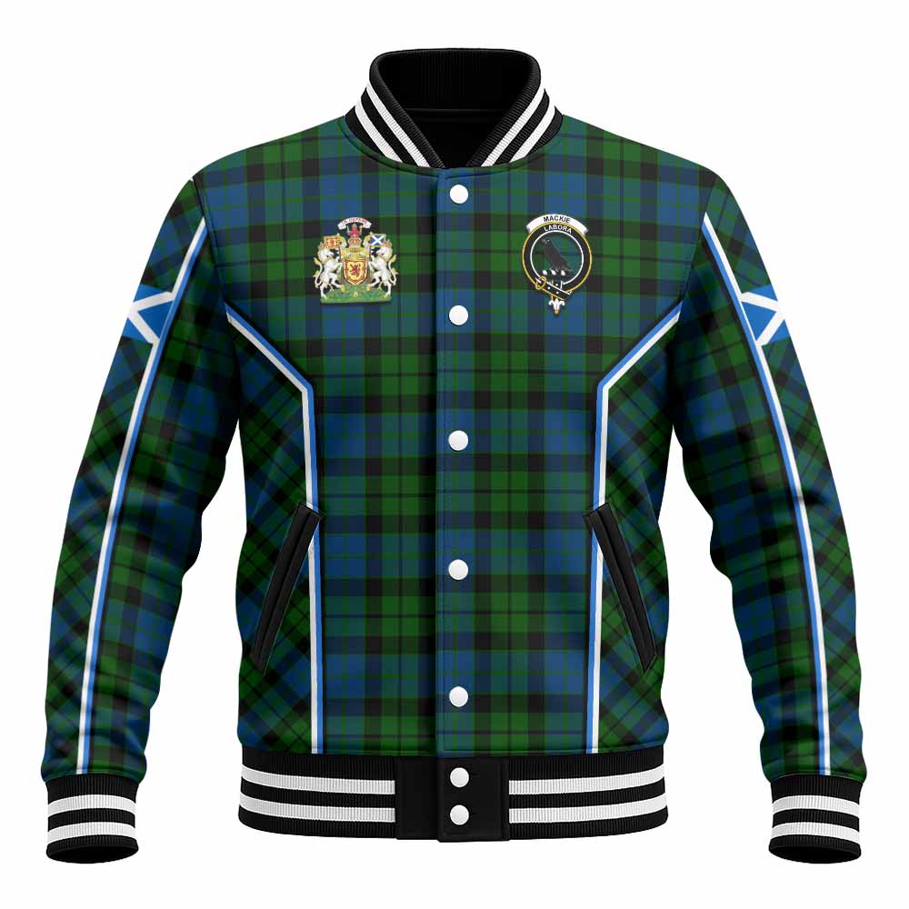MacKie (McKie) Tartan Crest Baseball Jacket Scotland Coat of Arm Flag Style - Tartan Vibes Clothing