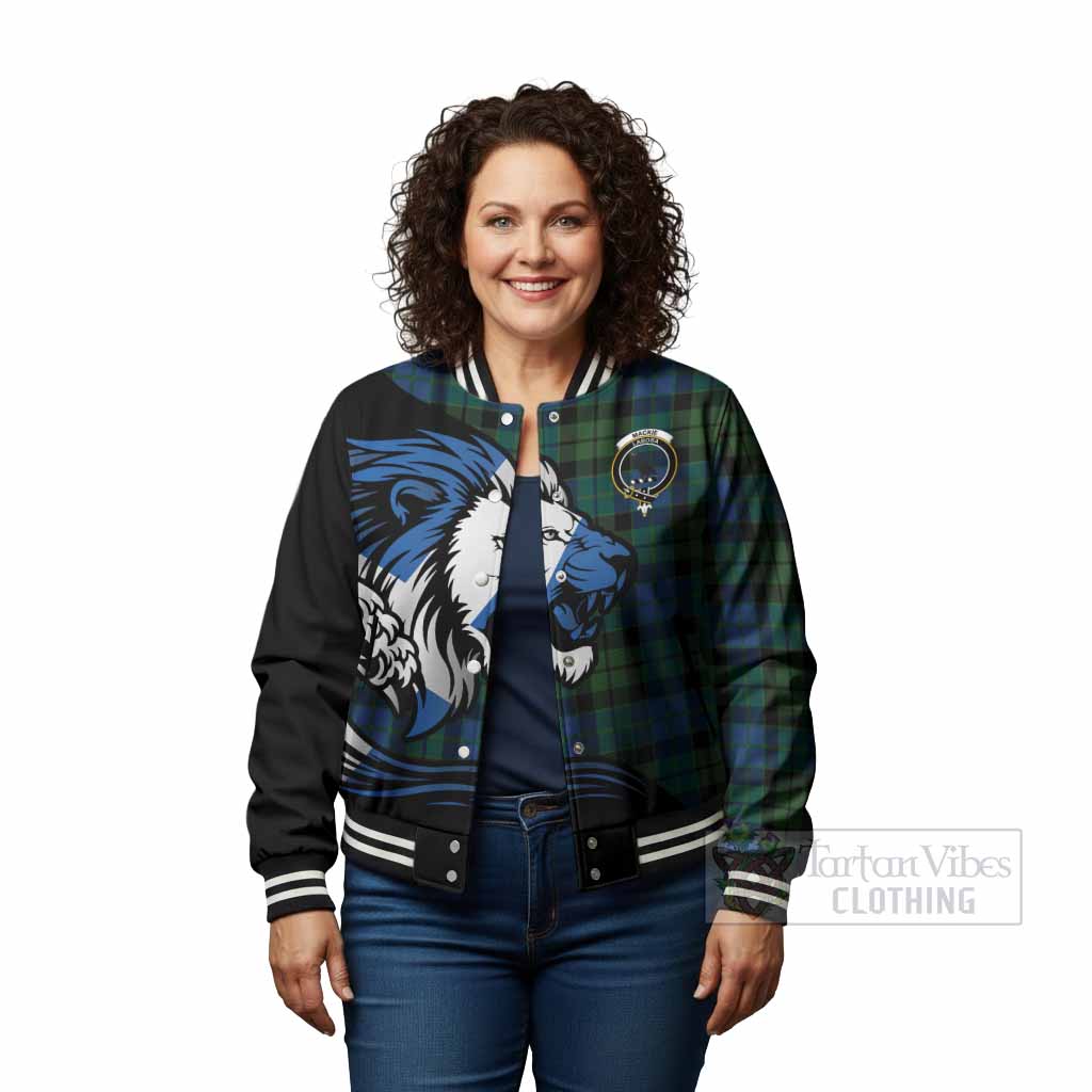 MacKie (McKie) Tartan Crest Baseball Jacket Scottish Golden Lions Wave Flow