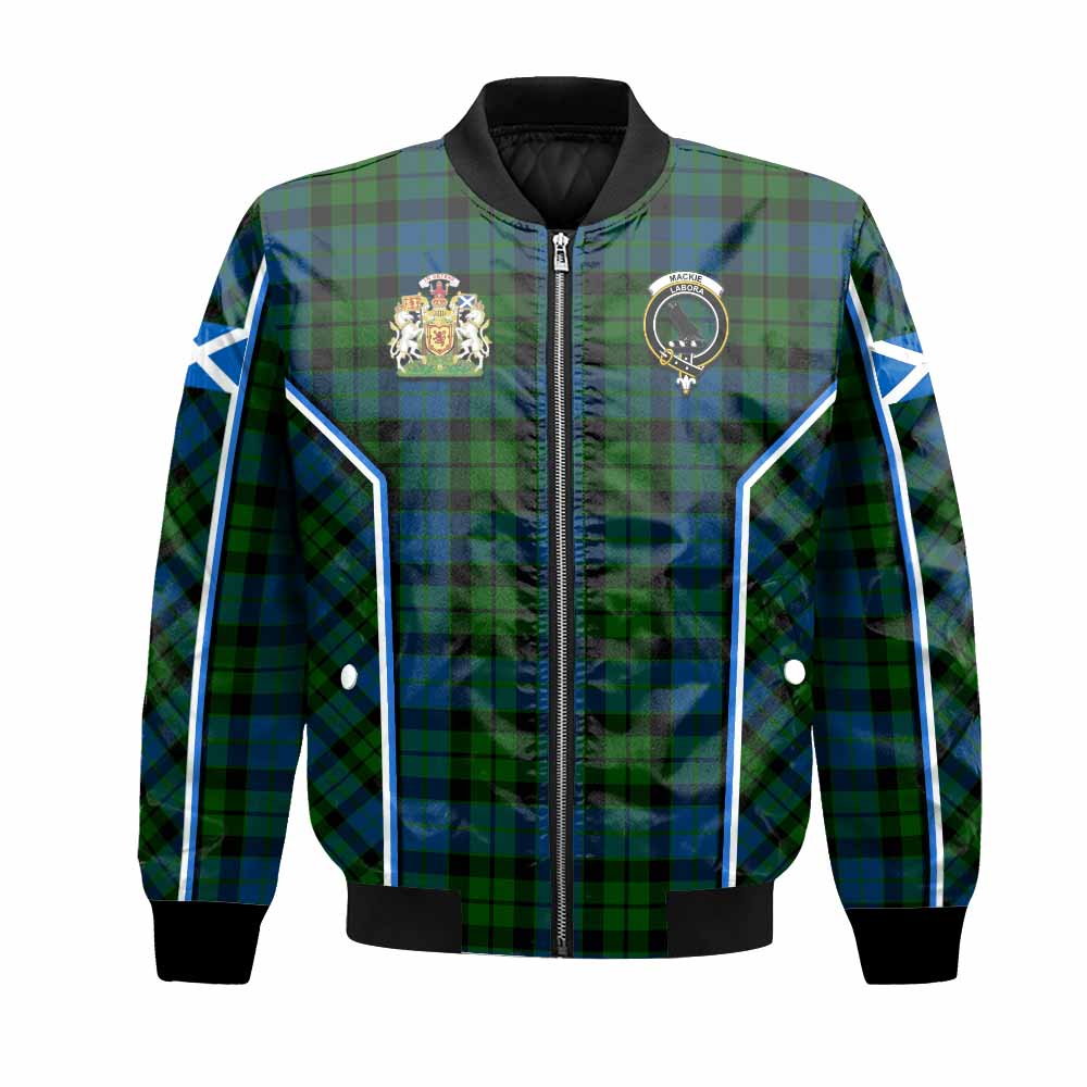 MacKie (McKie) Tartan Crest Bomber Jacket Scotland Coat of Arm Flag Style - Tartan Vibes Clothing