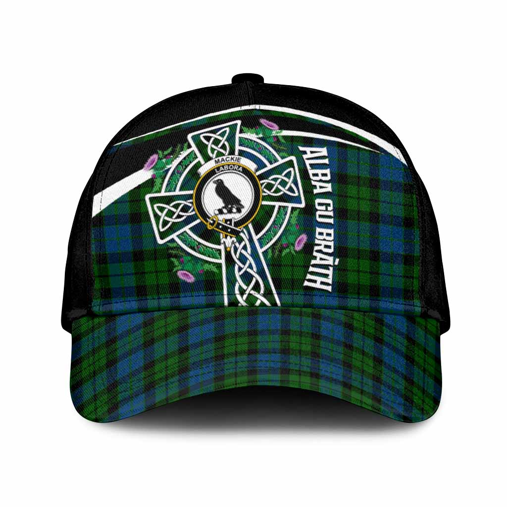 MacKie (McKie) Tartan Crest Classic Cap Scottish Thistle Celtic Cross Alba Gu Brath