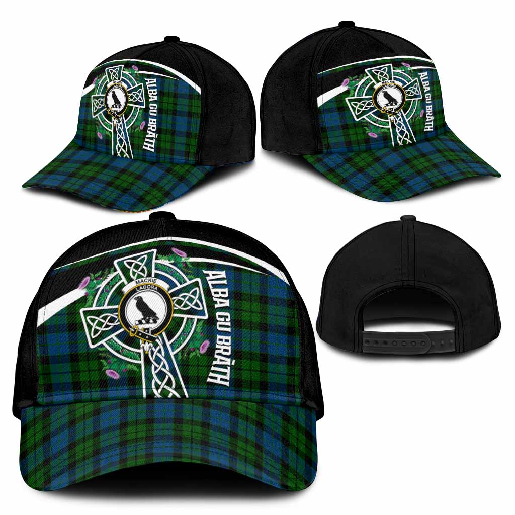 MacKie (McKie) Tartan Crest Classic Cap Scottish Thistle Celtic Cross Alba Gu Brath