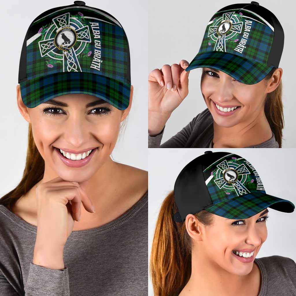 MacKie (McKie) Tartan Crest Classic Cap Scottish Thistle Celtic Cross Alba Gu Brath