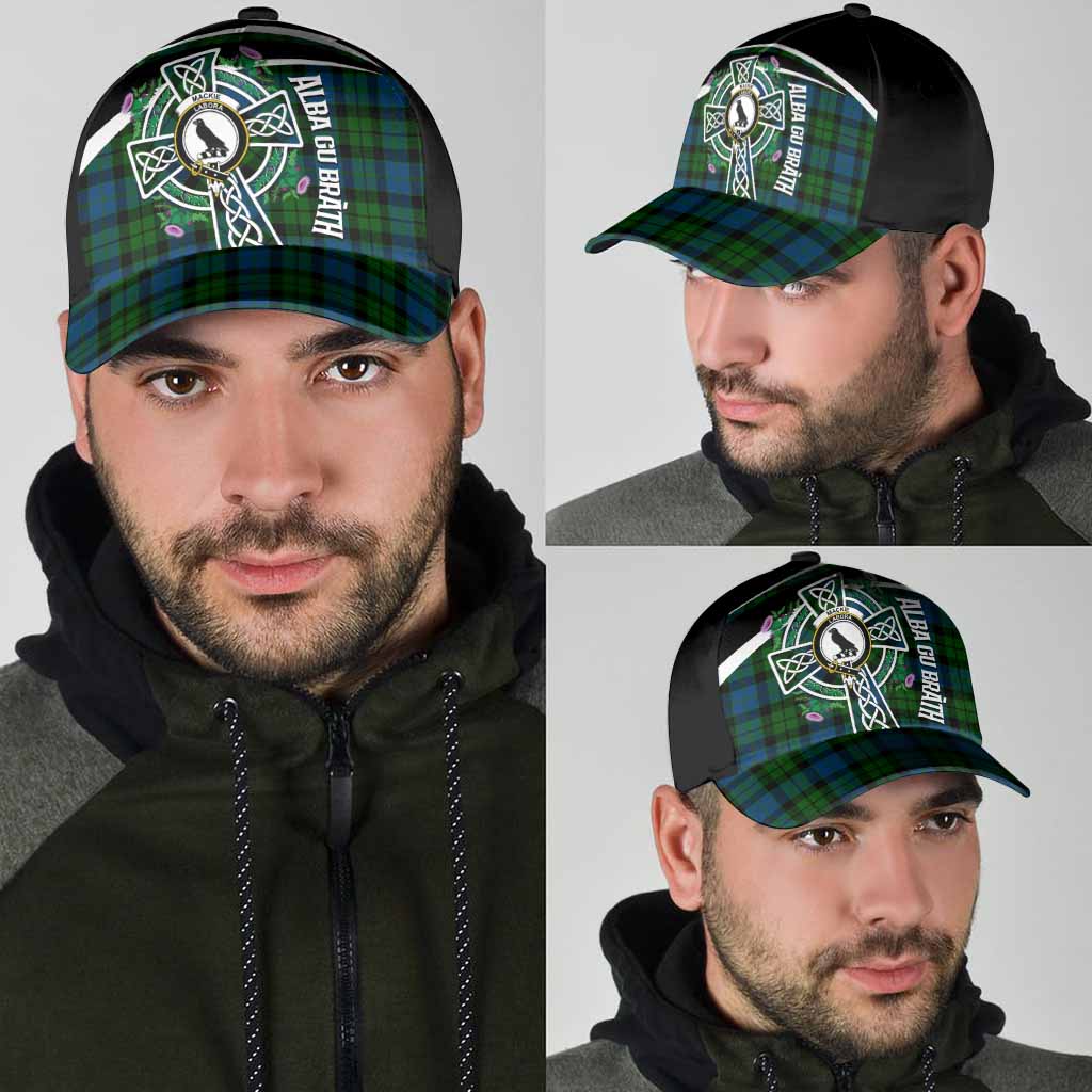 MacKie (McKie) Tartan Crest Classic Cap Scottish Thistle Celtic Cross Alba Gu Brath