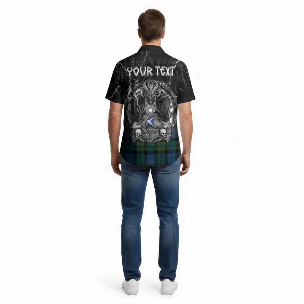 MacKie (McKie) Tartan Crest Cotton Hawaiian Shirt Celtic Odin's Raven Legacy