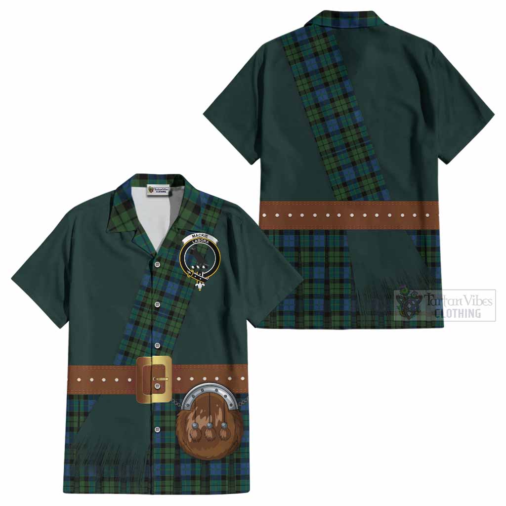 MacKie (McKie) Tartan Crest Cotton Hawaiian Shirt Kilt Costume Style