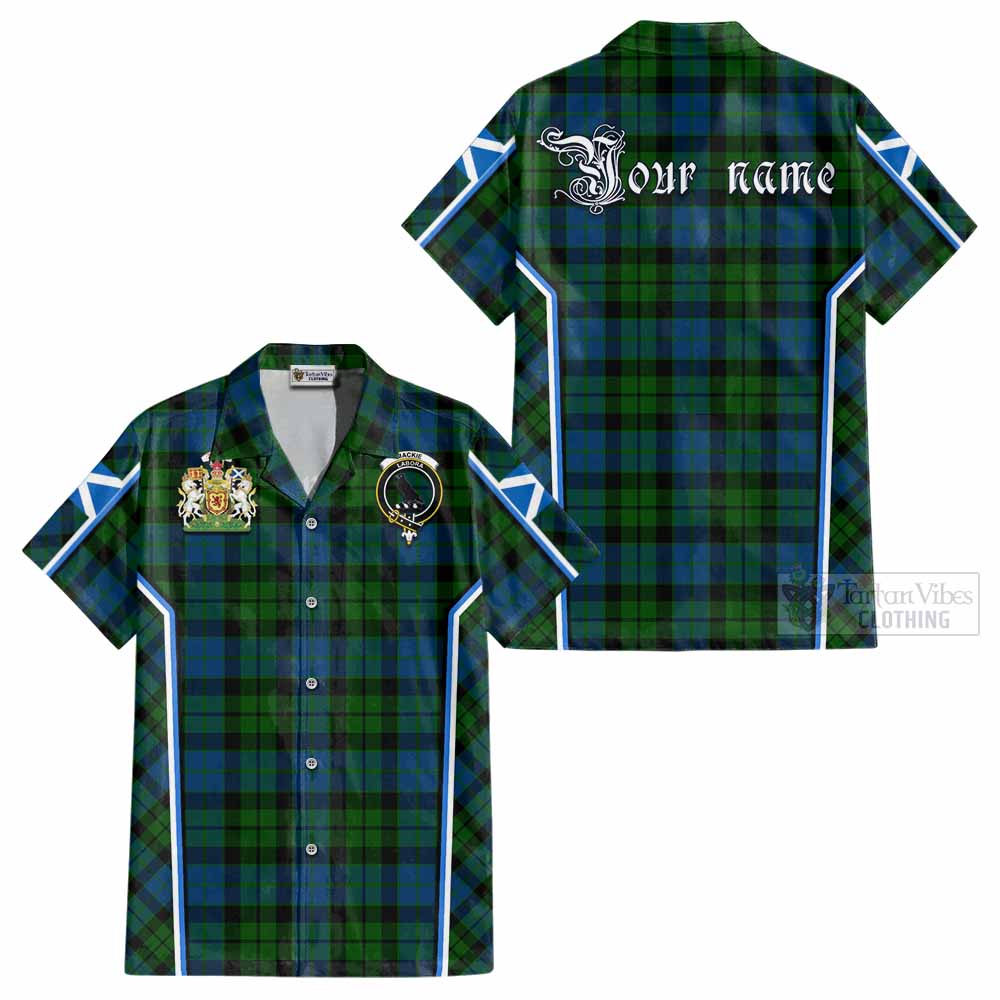 MacKie (McKie) Tartan Crest Cotton Hawaiian Shirt Scotland Coat of Arm Flag Style - Tartan Vibes Clothing