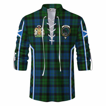 MacKie (McKie) Tartan Crest Ghillie Kilt Shirt Scotland Coat of Arm Flag Style
