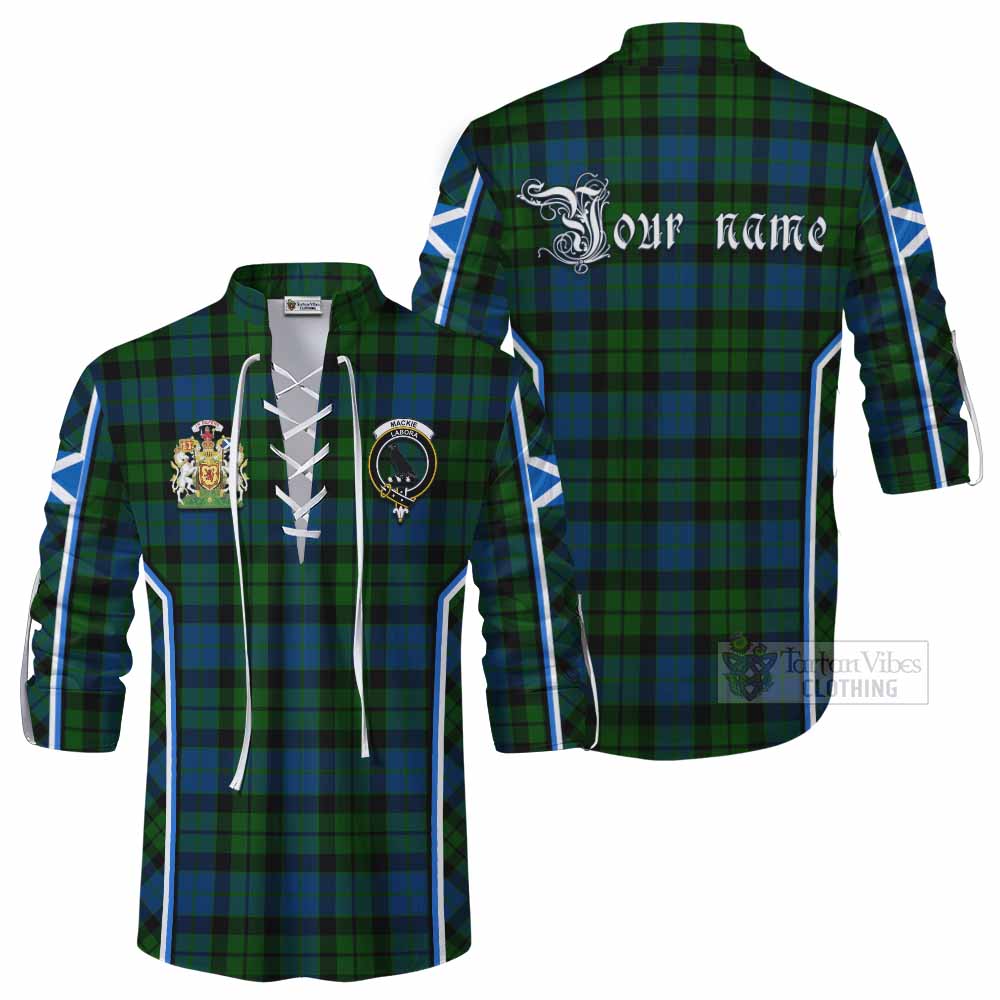 MacKie (McKie) Tartan Crest Ghillie Kilt Shirt Scotland Coat of Arm Flag Style - Tartan Vibes Clothing